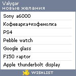 My Wishlist - valygar