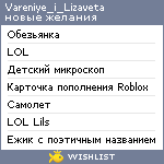 My Wishlist - vareniye