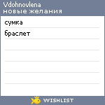 My Wishlist - vdohnovlena