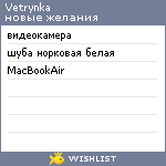 My Wishlist - vetrynka