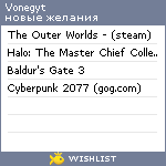 My Wishlist - vonegyt