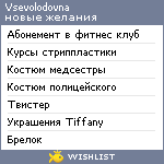 My Wishlist - vsevolodovna