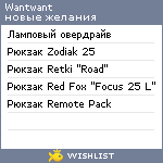 My Wishlist - wantwant