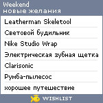 My Wishlist - weekend