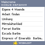 My Wishlist - weincreme