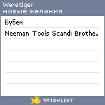 My Wishlist - weretiger