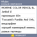 My Wishlist - whalen