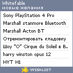 My Wishlist - whitefable