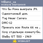 My Wishlist - williams_ua