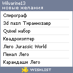 My Wishlist - wilvarine13