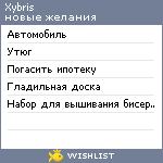 My Wishlist - xybris