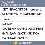 My Wishlist - ya_panda