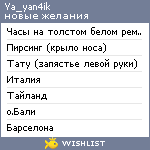 My Wishlist - ya_yan4ik