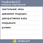 My Wishlist - yanabondar123