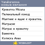 My Wishlist - yanakurasova