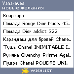 My Wishlist - yanaraves