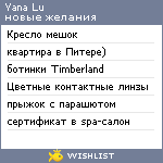 My Wishlist - yankalyu