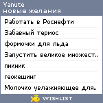 My Wishlist - yanute