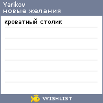 My Wishlist - yarikov