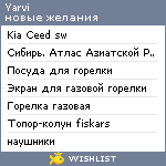 My Wishlist - yarvi