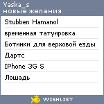 My Wishlist - yaska_s