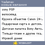 My Wishlist - yavlamax