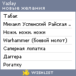 My Wishlist - yazlay