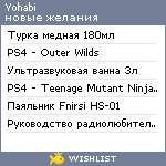 My Wishlist - yohabi