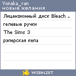 My Wishlist - yonaka_ran