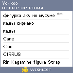 My Wishlist - yorikoo