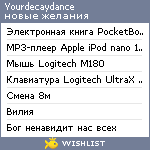 My Wishlist - yourdecaydance