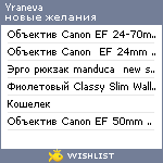 My Wishlist - yraneva