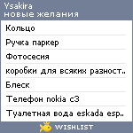 My Wishlist - ysakira