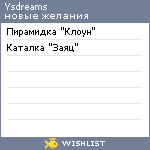 My Wishlist - ysdreams