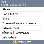 My Wishlist - yulli