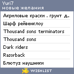 My Wishlist - yuri7