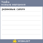 My Wishlist - yuvika