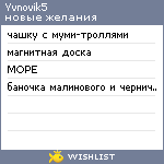 My Wishlist - yvnovik5