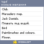 My Wishlist - yzirf