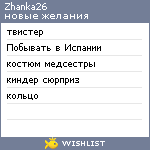 My Wishlist - zhanka26