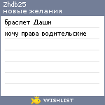My Wishlist - zhdb25