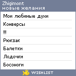 My Wishlist - zhigimont