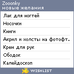 My Wishlist - zooonky