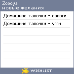 My Wishlist - zoooya