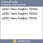 My Wishlist - zotovzfamily