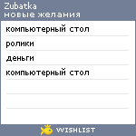 My Wishlist - zubatka