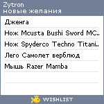 My Wishlist - zytron